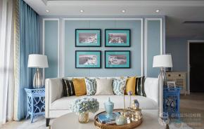 132㎡實(shí)用四居，藍(lán)色裝點(diǎn)浪漫優(yōu)雅